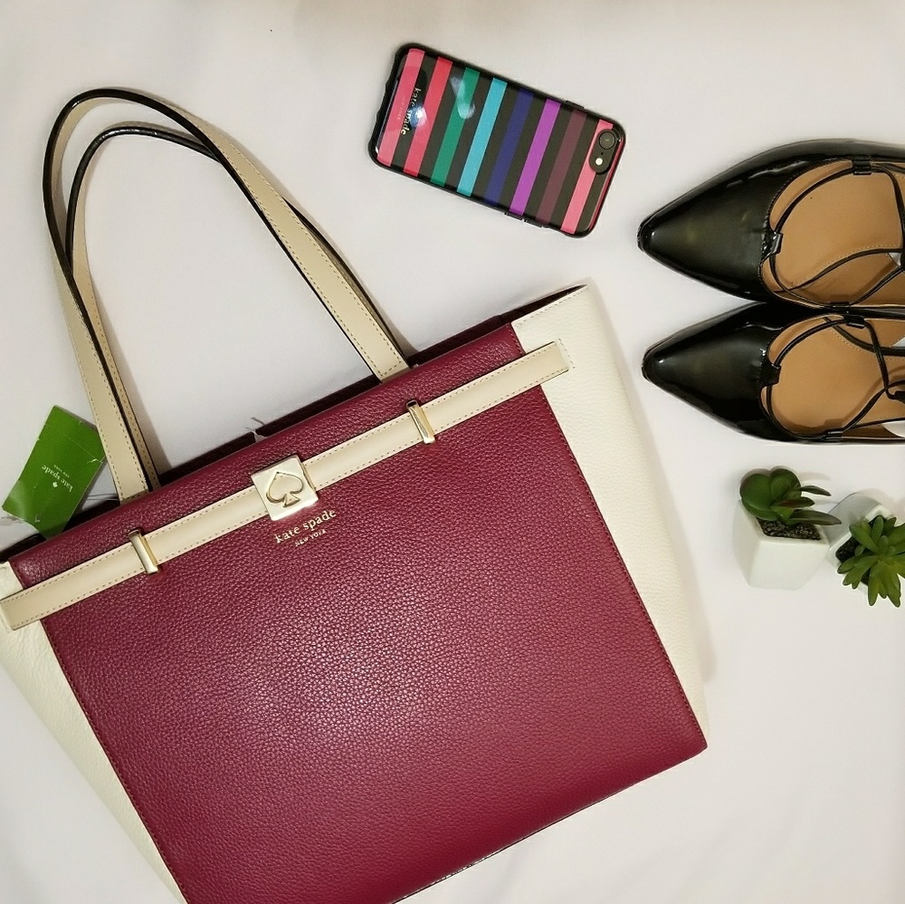 kate spade demarco houston street red plum purse